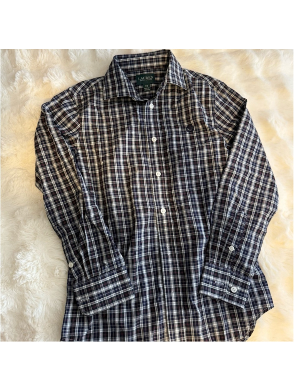 Preowned Lauren by Ralph Lauren Long Sleeve Button Down , Boys Size 12